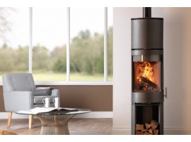 Charlton & Jenrick Purevision vrijstaand rond model hoog open houtvak met warmtewisselaar 